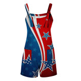Casual Independence Day Flag Print Sling Bodysuits
