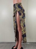 Fashion Personality Slit Jacquard Long Skirt