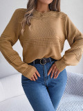 Autumn/Winter Casual Round Neck Long Sleeve Knitted Pullover Sweater