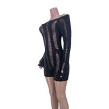 Sexy Long Sleeve Hollow Backless One Piece Rompers