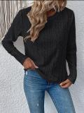 Women's Blouse Long Sleeve Regular Sleeve Blouses Round Neck Hollow Out Casual Solid Color Loose