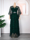 Plus Size African Party Dresses for Women 2023 Fashion Dashiki Ankara Lace Wedding Gowns Elegant Turkey Muslim Maxi Dress