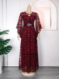 Plus Size African Party Dresses for Women 2023 Fashion Dashiki Ankara Lace Wedding Gowns Elegant Turkey Muslim Maxi Dress