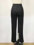 Spring New High Waist Slim Fit Casual Pants Career Style Black Pencil Pants