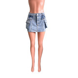 Loralai Skirt Sexy Slim Pocket Denim Bodycon Mini Skirts