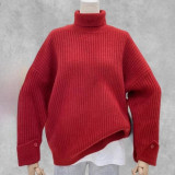 Autumn/Winter Solid Color Turtleneck Cashmere Jumper Loose Knitted Sweater