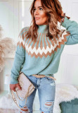 Amazon Knitted Sweater Diamond-shaped Pullover Loose Cashmere Sweater For Women