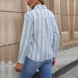 Casual Cardigan Long Sleeve Striped Shirt