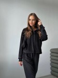 Casual Velvet Zipper Long Sleeves Pockets Sweatshirts Two Pieces