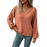 Autumn/Winter Fashion Solid Women's Long Sleeve V Neck Sweaters