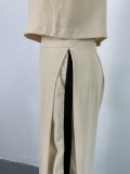 Loose Half Turtleneck Long-sleeved Top and Wide-leg Pants Casual Set