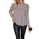 Autumn Women's Leopard Print Long Sleeve Shirt