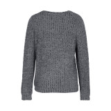 Autumn Women's Long Sleeve Solid Color Knitted Tops