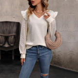 2023 Long Sleeve Solid Color Knitted Tops