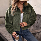 Casual Plush Clothing Solid Color Cardigan Jacket