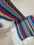 Multicolor Geometric Knit Tassel Cardigan