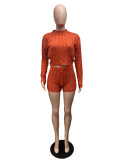 Women Solid sweater and shorts two-piece set