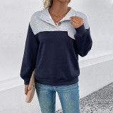 Two-tone Low-shoulder Sweatshirt with Flap Details