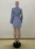 Solid Color Printed Striped Long Sleeve Shirts Dresses