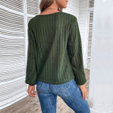 2023 Comfy Soft Long Sleeve Casual V Neck Knit Shirt