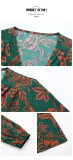 Paisley Print Butterfly Sleeve Knot Side Wrap Dress