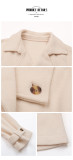 Apricot Button Lapel Short Jacket