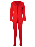 Women's Blazer with Shawl Collar Skinny Trousers and Blazer Combinations 2-Piece Outfit Combi Business Suit