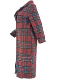 Casual Plaid Patchwork Turn-Back Collar Outerwear