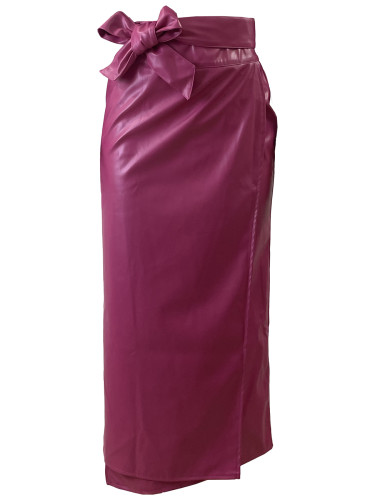 Magenta Vegan Leather Jaspre Skirt