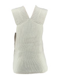 Women's V-Neck Knitted Sweater Vest Sleeveless Pullover Solid Color