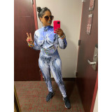 Cosplay Costume Female Woman Sexy Suit Color Element Blue Muscle Halloween Bodysuit Adults High-waisted Sports Jumpsuit