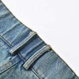 Solid Two Piece Set For Women Turtleneck Long Sleeve Short Top High Waist Spliced Pockets Wide Leg Pants Casual Sets Famale