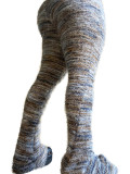 Colorful Striped Plush Furry Pile Pants
