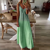 Y2K Summer V Neck Straps Long Skirt Loose Large Size Long Dress