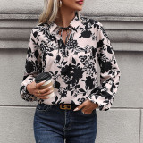 Women Long Sleeve Blouse Blouses Simple style Printed