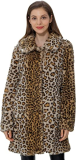 Faux Fur Coat Women Winter Fleece Jacket Leopard Warm Fluffy Parka Overcoat Fuzzy Outwear