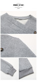 Button Detail Slant Pocket Sweatshirt Dress