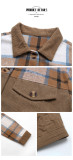 Contrast Plaid Print Drop Shoulder Flap Detail Jacket