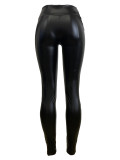 High-waisted High-elastic PU Leather Bodycon Pants