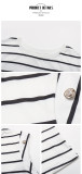 Striped Print Shoulder Pad Tee