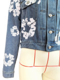 Casual Printed Denim Single-breasted Lapel Jackets