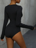 Eyelash Lace Trim Ruched Bodysuit