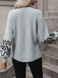 Graphic Pattern Drop Shoulder Sweater