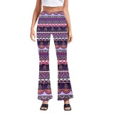 Printed Elastic Yoga Bell-bottom Pants Wide-leg Trousers for Outfits Sports