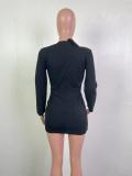 (End Of February) Contrast Color Long Sleeve Mini Dress