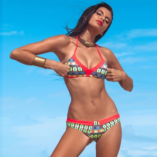 Double-sided Two Piece Brazilian Swimsuit Printed Bikini