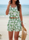 New Womens Fashion Printed Vest Suit