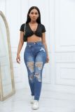 Skinny Ripped Trousers Sexy High Waist Jeans for Women