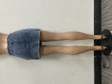 (Pre Order)Casual Sexy Slim Fit Stretch Denim Bodycon Skirts