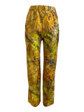 Spring Women's Casual Yellow Comfort Straight Pants